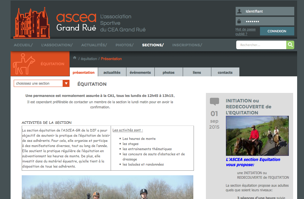 ASCEA - DÃ©tail d'une section